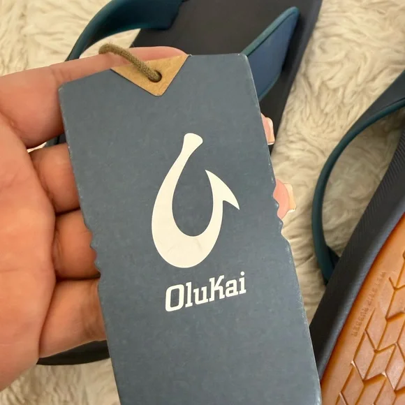 OluKai Men's Deep Blue Sandals - Picture 9 of 10